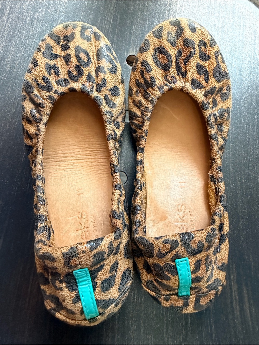 Kids Leopard Tieks, Size 11C